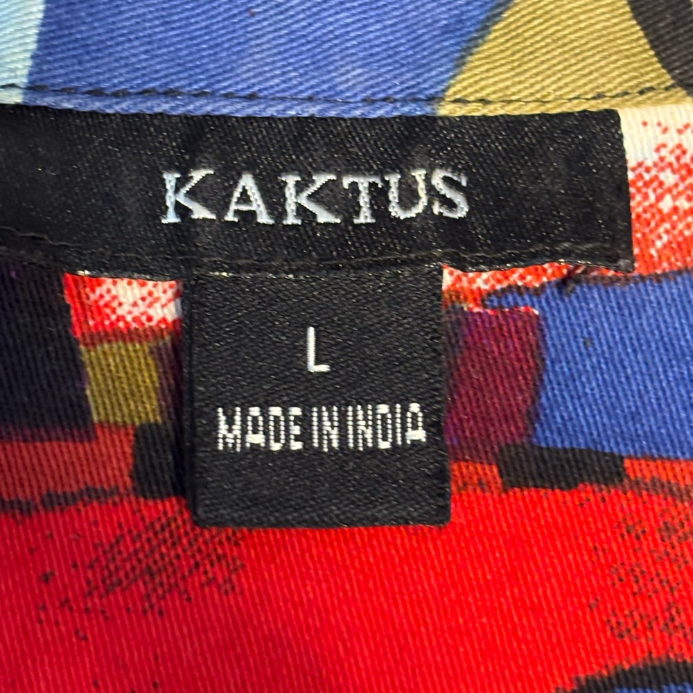 Kaktus Multicolor Abstract Button Down Shacket - Picture 4 of 11